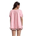 thumbnail image 5 of LMLYSoH Women Plaid Set, Short Sleeve Ruffled Shirt with Elastic Waist Shorts Summer Outfit, 5 of 6
