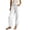 White, variant on FINALGANG Womens Solid Color Barrel Pants With Drawstring Elastic High Waist Pockets For Casual Daily Wear Beach Vacations Summer Loungewear Mint Green