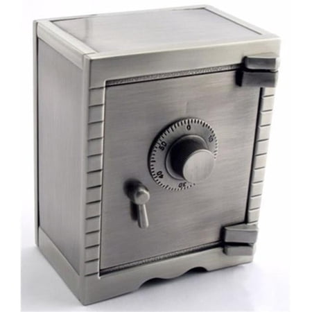 Elegance Pewter Finish Safety Deposit Money Bank, 5 x 3.25 x 4 in.