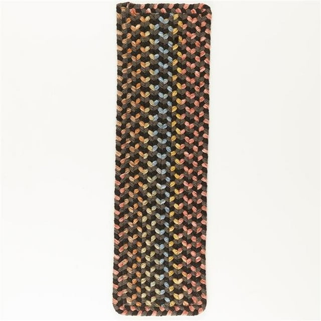 Rhody Rug WO81A008X028B 8 x 28 ft. Woodstock Stair Treads, Onyx & Multi Color