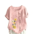 thumbnail image 1 of Birdeem T-Shirt Ample Décontracté d'Été pour Femme à Col Rond, Manches Courtes, à Imprimé Floral, 1 of 5