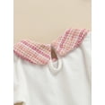 thumbnail image 6 of SAYOO Lovely Baby Girl One Piece Dress Long Sleeve Collared Tops Plaid Multi Layer Short Skirt for Spring Summer Kids Clothing, 6 of 9