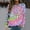 Pink, variant on Colorful Print Sweatshirts for Women Oversized Fashion Crew Neck Pullover Tops Long Sleeve Loose Fall Winter Graphic Casual Comfy Soft Shirts