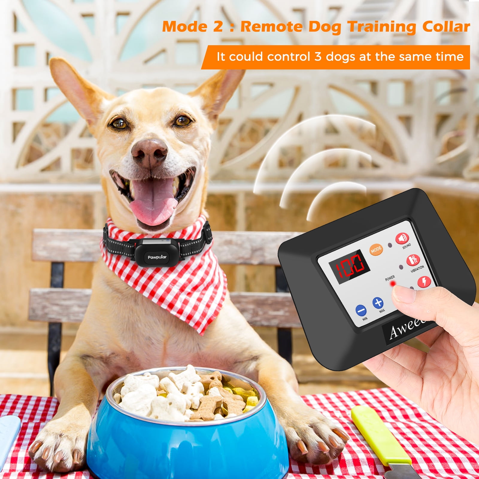Wireless Dog Fence,2022 Electric Dog Fence & Training Collar with Remote 2-in-1,Wireless Boundary Dog Containment System,Adjustable Signal Range 100-990ft,Waterproof Dog Training Collar