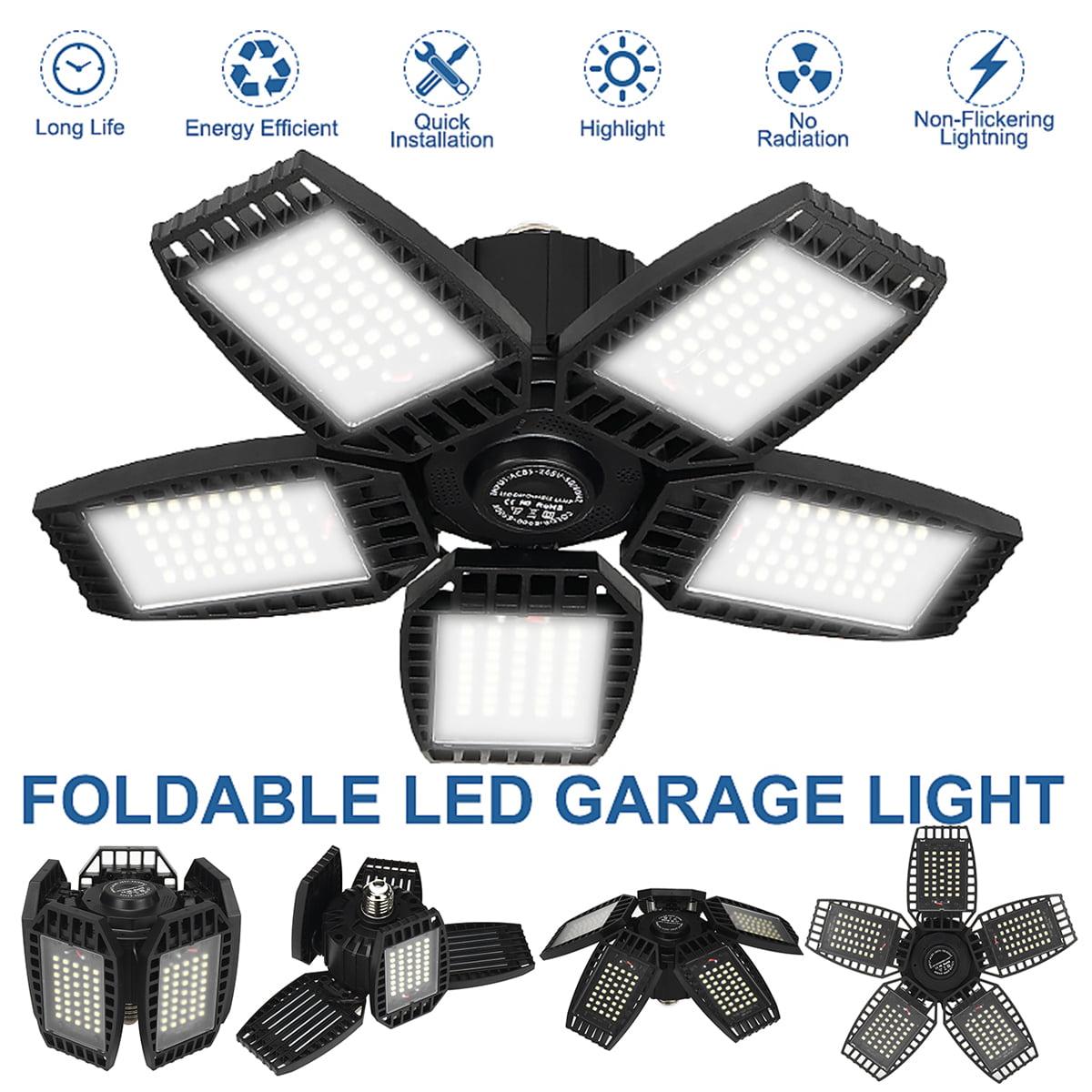 2pc 150W LED Garage Light Adjustable High Bay Light Workshop Warehouse Cool 