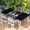 thumbnail image 2 of Black Gnomes Easter Table Cloths for 4 Foot Rectangle Tables, Eggs Botanical Carrot Pastoral Patio Waterproof Elastic Fitted Tablecloths, Washable Rectangular Table Cover for Camping, 2 of 8