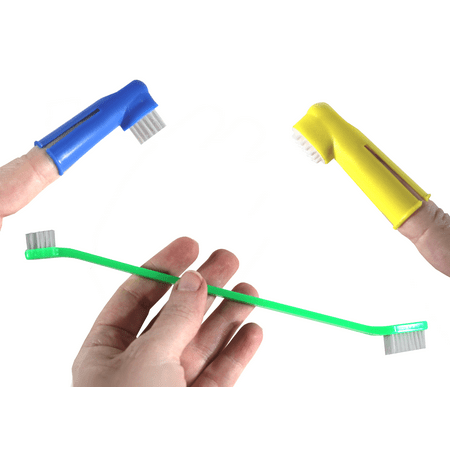 Pet Toothbrush - Large and Small Dog Toothbrush Dental Care Kit Pets Puppy Cat Kitty Finger Thumb