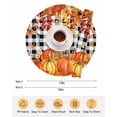 thumbnail image 6 of 13 Inch Round Placemats Set of 6, Thanksgiving Non Slip Heat Insulation PP Table Mats, Autumn Orange Red Pumpkin Leaf Plaid Black Washable Place Mats for Kitchen Dining Party Table Decor, 6 of 7