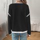 thumbnail image 3 of Ailaofu Women's 2025 Fall Fashion Crew Neck Long Sleeve Oversized Color Block Sweaters Ribbed Pullover Tops, 3 of 3
