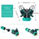 thumbnail image 3 of Bifurcador de manguera de 2 vías, bifurcador de manguera de jardín, distribuidor de 2 vías de 3/4" y 1/2" con 2 salidas de válvula, bifurcador de 2 vías con 3 arandelas, conector de manguera de jardí TUNC Sencillez, 3 of 5