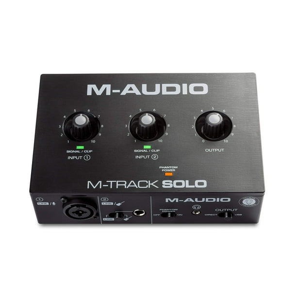 M-Audio M-Track Solo: interfaz de audio USB para grabación, streaming y podcasting con entradas XLR, de línea y DI, además de un paquete de software incluido