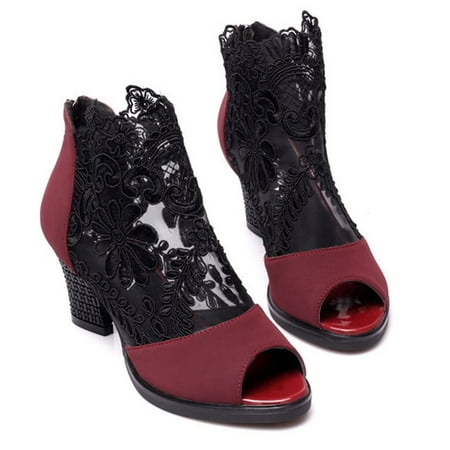 

FAFWYP Women s Sexy Pointed Satin Lace Bridal Open Toe Cover Splicing Comfy Casual Shoes High Heel Platform Hollow Out Single Shoes