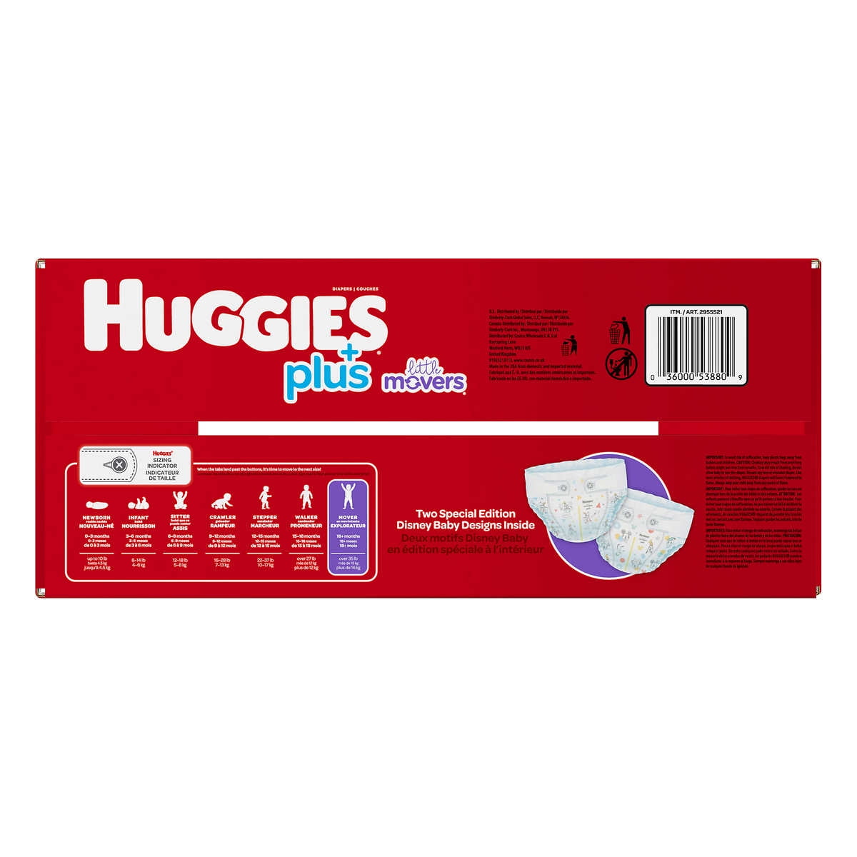 Huggies Little Movers Baby Diapers, Size 6, 96 Ct