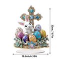 thumbnail image 3 of Easter Decorations Colorful Easter Bunny Tabletop Ornament,Spring Fashion Decorative Sculpture Figurine 2D Acrylic for Home Kitchen Easter Party,Birthday Gifts for Women A-f, 3 of 5