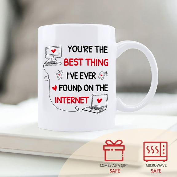 Valentines Gifts for her/Him,Ceramic Mugs Gift for Wife/Husband,Coffee Cups for Lover-11oz-White