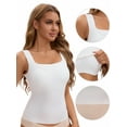 thumbnail image 3 of Unique Bargains Women's U Back Tank Tops with Built-In Bra for Everyday Wear M White, 3 of 6