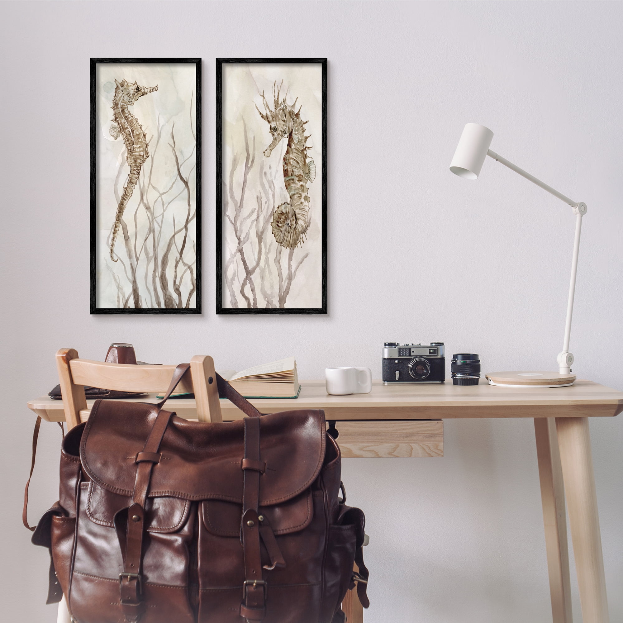 Stupell Industries Enchanted Sea Horse Ocean Algae Marine Life Painting,10 x 24, Design by Carol Robinson