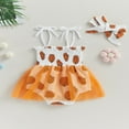 thumbnail image 4 of Halloween Tenue 2 Pcs pour Tout-Petit Fille Bébé, Barboteuse Robe à Imprimé Citrouille avec Bandeau, 4 of 7