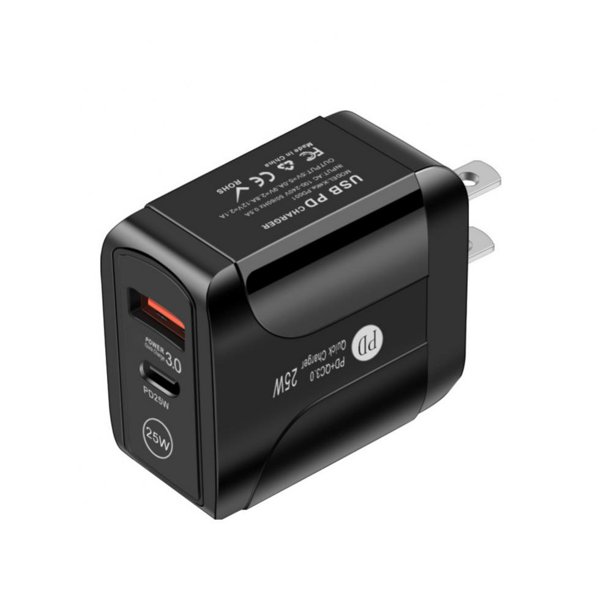 2Port PD 20W USB TypeC+Quick Charge QC 3.0 Wall ChargerBlack