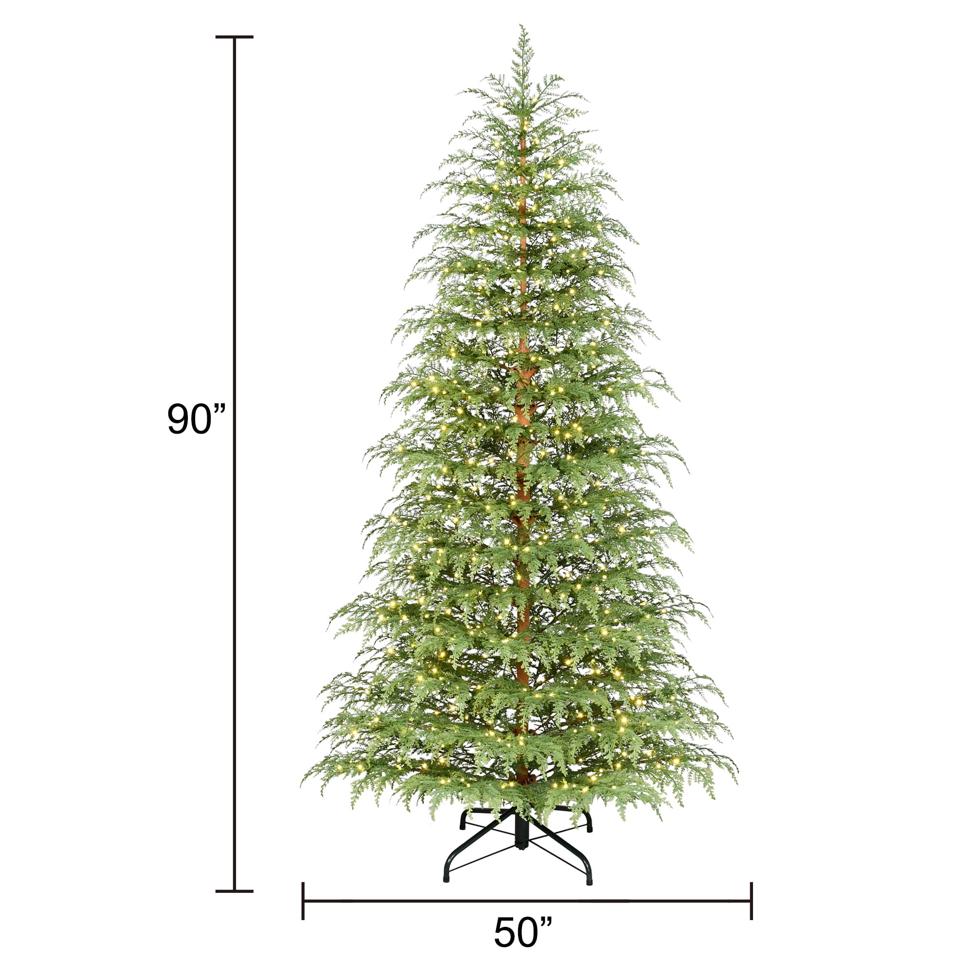 7.5' Pre-Lit Green Cypress Artificial Christmas Tree with