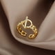 thumbnail image 2 of Anillos de cadena retorcida con hebilla OT de acero inoxidable para mujeres y hombres, Color dorado, anillo de boda abierto, joyería estética de lujo, regalos para parejas, 2 of 4