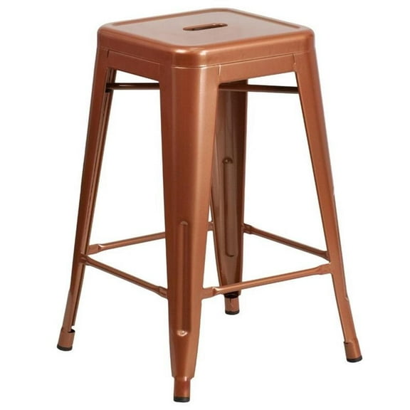 Bowery Hill 24" Metal Counter Stool in Copper