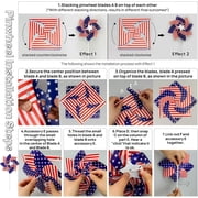 American Flag Patriotic Pinwheels, 4th of July Red White Blue Wind Spinners, Independence Day Decorations for Yard and Garden