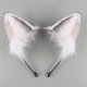 thumbnail image 5 of Diadema con orejas de gatito de peluche para mujer y niña, aro para el pelo con orejas de animal para escenario Gris, 5 of 7