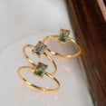 thumbnail image 4 of Agate Green Stone Ring Emerald Cut Moss Agate Bridal Ring Green Stone Solid 14K Gold Plated Ring For Fiancée Promise Ring Gift For Her' ||Ali Baba Jewellery, 4 of 5