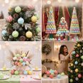 thumbnail image 5 of Christmas Ornaments Set 12 Pack Flocked Christmas Balls Multicolor Shatterproof Tree Decorations for Holiday Party and Home Decor, 5 of 9