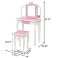 thumbnail image 3 of Triple Tree Kids Three Fold Mirror Drawer Vanity Tables & Table & Bench Set Pink/Blue, 3 of 9