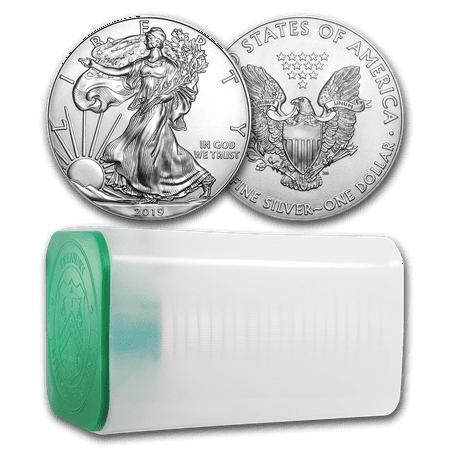 - 2019 1 oz Silver American Eagle Coins BU Lot, Roll, Tube of 20