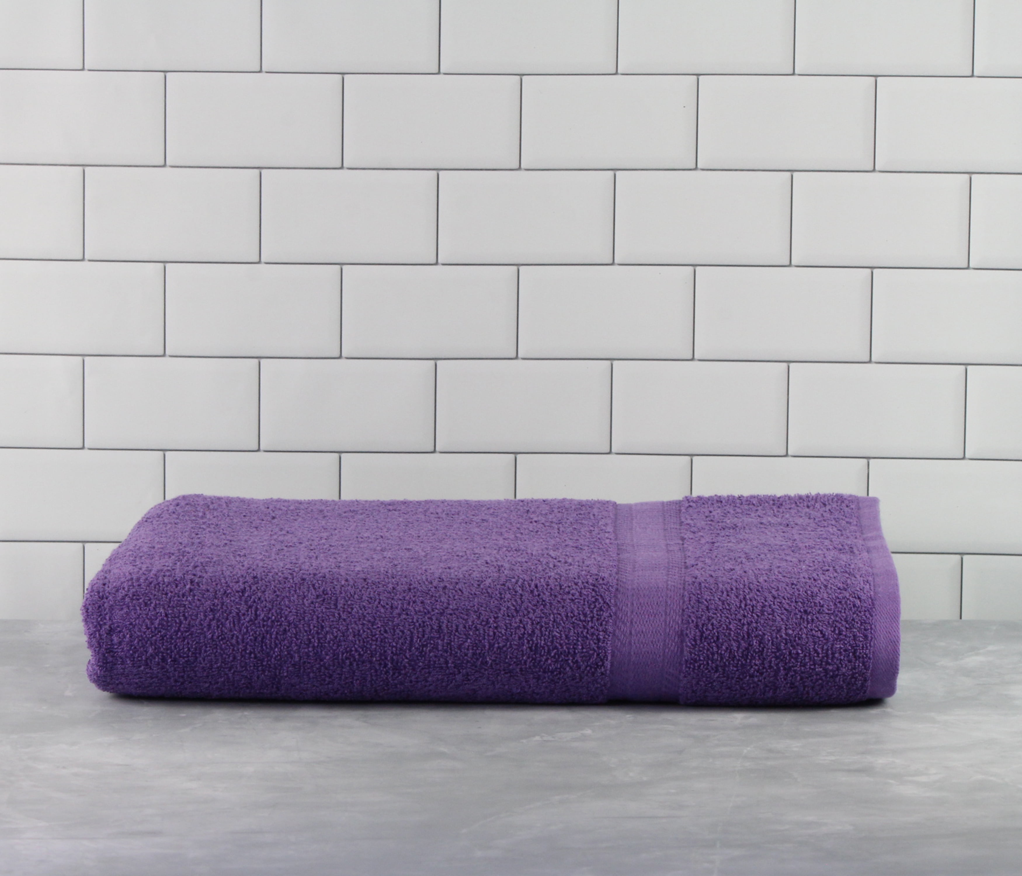 Mainstays Basic Solid 2Piece Bath Sheet Set, Purple Iris