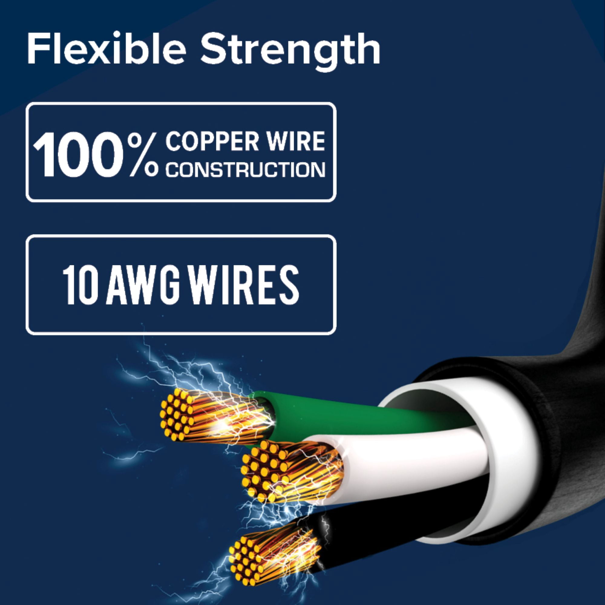 30-Amp RV Extension Cord/Level 1 EV Charger, 25' Length, 125V/3750W — 10AWG (55501)