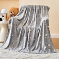 thumbnail image 2 of Glow in The Dark Stars Blanket for Kids, Soft Cozy Flannel Kids Throw Blanket for Boys and Girls, Cute Kids Blanket for Sofa Couch Bed, Christmas Birthday Gift 50"x60", 2 of 4