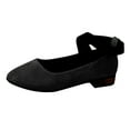 thumbnail image 5 of Mepaouo Women's Flats Elastic Ankle Straps Heeled Ballet Dance Shoes Closed Round Toe Dressy Mary Jane, 5 of 6