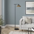 thumbnail image 2 of Evelyn&Zoe Conan 68" Metal Floor Lamp with Metal Shade, Blackened Bronze/Antique Brass, 2 of 8
