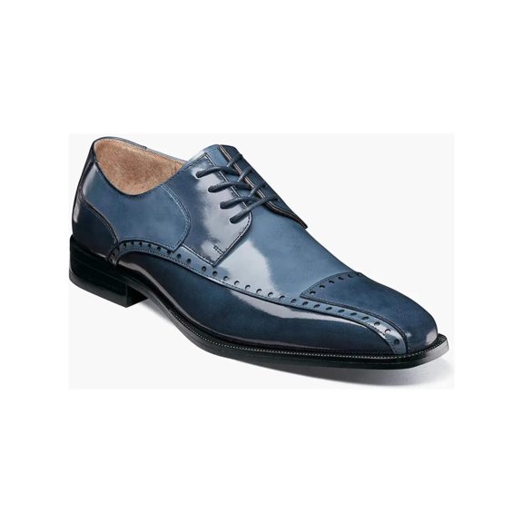 Stacy Adams Plaza Modified Cap Toe Oxford Shoes Leather Blue Multi 25608-460