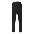 thumbnail image 3 of XIAOCHA Pleated Dress Pants for Men Button Loose Fit Straight Pants Vintage formal Work TrousersBlackL, 3 of 8