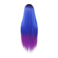 thumbnail image 2 of Wig Long Straight Middle Parted Full Wig Female Golden Gradient Synthetic Hair, wig for Women, 2 of 9