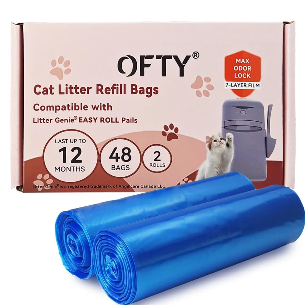 Cat Genie Refills 48 Count - 7-Layer OdorLock Litter Bags For Easy Roll Pail System