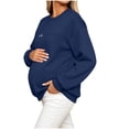 thumbnail image 6 of hoksml Maternity Nursing Sweatshirt Crew Neck Long Sleeve Pocket Adjustable Feeding Top for Pregnant Daily Soft, 6 of 8