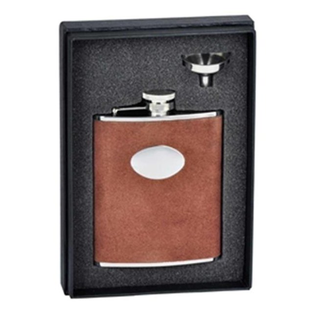 Ensemble Cadeau de 6 oz en Cuir Marron Cowboy