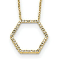 14K Yellow Gold Cable Diamond Necklace Chain True Origin 1/4 carat Lab Grown VS/SI D E F Hexagon 18 inch 3.7 mm