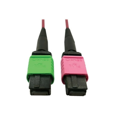 Tripp Lite Multimode Fiber Optic Cable 400G OM4 MTP/MPO-APC to MTP/MPO-UPC F/F 5M