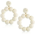 thumbnail image 2 of Dalrosia Rattan Earrings Rattan Ball Hoop Dangle Earrings for Women Handmade Bohemia Earrings Braid Straw Wicker Raffia Earrings Summer Beach Accessory Gifts, 2 of 6