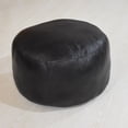 thumbnail image 3 of Handmade Eco-Friendly Solid Leather Pouf Black Color Round 21" x 21" x 12" Goat Leather Pouf For Living Room, Bedroom Seating, Patio WABBBACPF12SC02B, 3 of 9