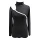thumbnail image 1 of Gibobby Suéter térmico de manga larga Chaqueta de punto de cuello negra europea y americana (Negro, L), 1 of 5
