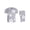 GREY, variant on MEN'S CASUAL 2-PIECE DESIGNER PUFF PRINTED LIGHTWEIGHT SOFT SHORT SET