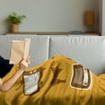 thumbnail image 3 of TV Show Soft Flannel Fleece Throw Blanket, Retro Electronic Media Megaphone Radio Telephone Cassette, Cozy Plush for Indoor and Outdoor Use, 50" x 70", Apricot Chocolate, by Ambesonne, 3 of 5